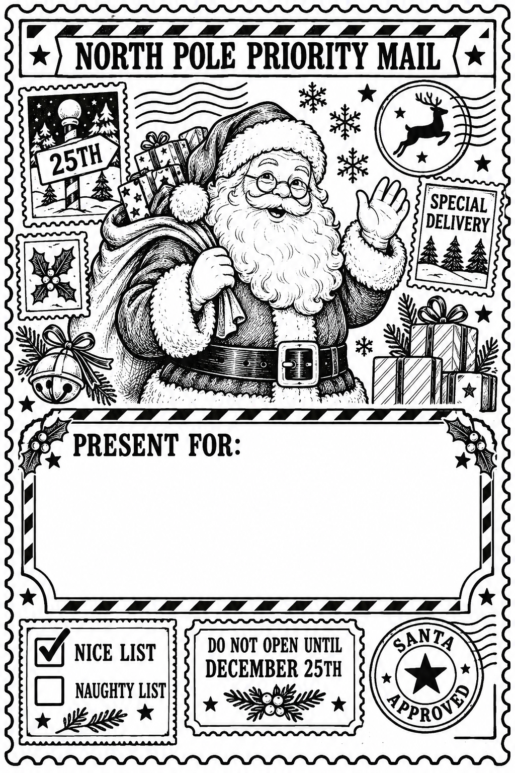 Personalised Christmas Present Labels – 10 Pack
